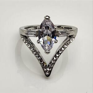 Marquise Cubic Zirconia Chevron Ring